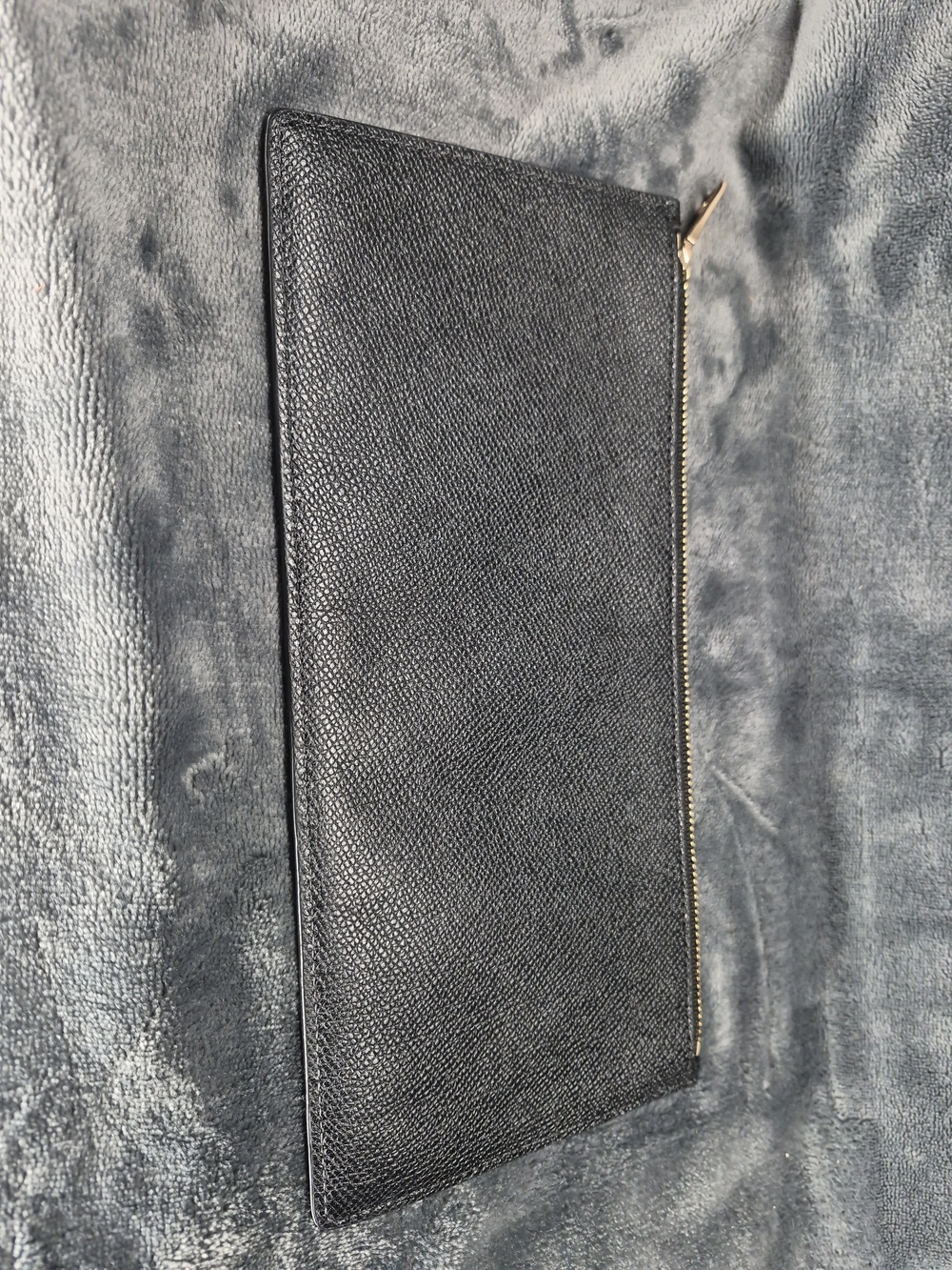 Coach Slim Leather Pouch Wallet Insert Zippered Crossgrain In Black - Picture 4 of 9